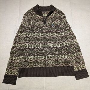 Hazzys quarter zip knit sweater men's M